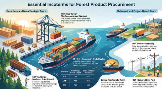 Incoterms That Matter Most for Forest Product Buyers