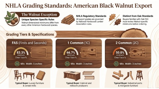 What Grades of Black Walnut Are Available for Export?
